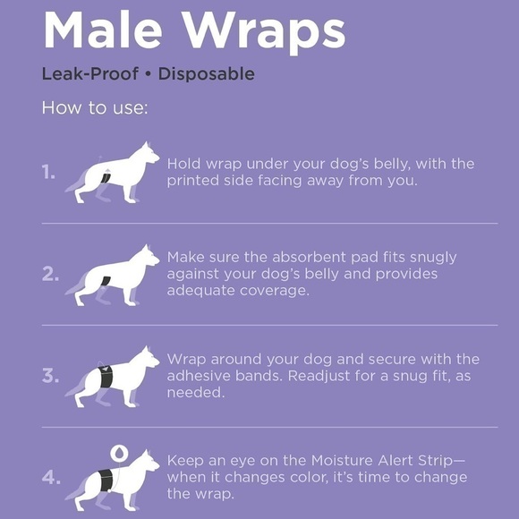Hartz Disposable Male Dog Wraps XL - 12 Wraps/Pkg. NWT - Picture 4 of 4